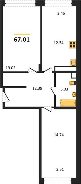 Фото №1: 2-комнатная квартира 67&nbsp;м², 13/24&nbsp;эт. - Краснодар, Центральный внутригородской округ, мкр. Черёмушки