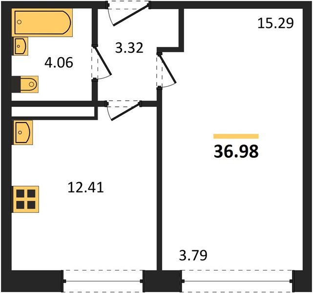 Фото №1: 1-комнатная квартира 37&nbsp;м², 13/24&nbsp;эт. - Краснодар, Центральный внутригородской округ, мкр. Черёмушки