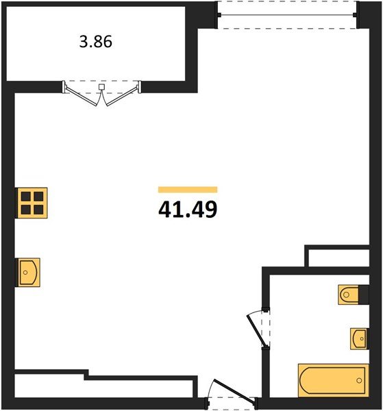Фото №1: 1-комнатная квартира 41&nbsp;м², 21/24&nbsp;эт. - Краснодар, Центральный внутригородской округ, мкр. Черёмушки