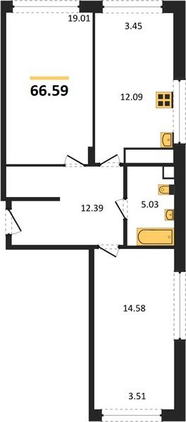 Фото №1: 2-комнатная квартира 67&nbsp;м², 18/24&nbsp;эт. - Краснодар, Центральный внутригородской округ, мкр. Черёмушки