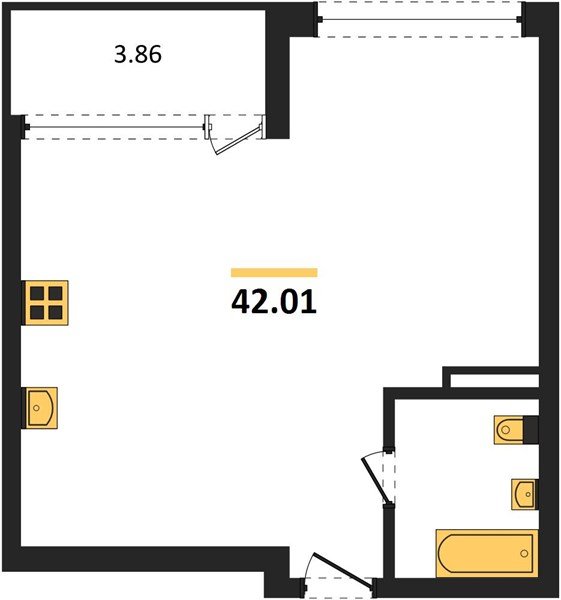 Фото №1: 1-комнатная квартира 42&nbsp;м², 10/24&nbsp;эт. - Краснодар, Центральный внутригородской округ, мкр. Черёмушки