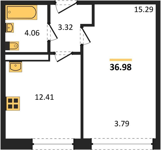 Фото №1: 1-комнатная квартира 37&nbsp;м², 13/24&nbsp;эт. - Краснодар, Центральный внутригородской округ, мкр. Черёмушки