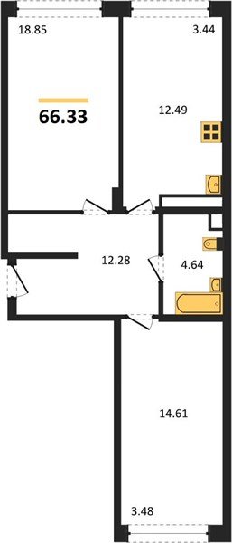 Фото №1: 2-комнатная квартира 67&nbsp;м², 4/24&nbsp;эт. - Краснодар, Центральный внутригородской округ, мкр. Черёмушки