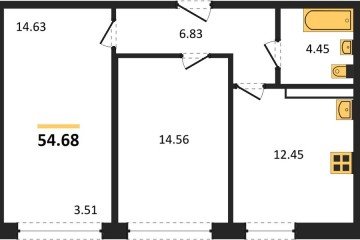 Фото №1: 2-комнатная квартира 54 м², 14/24 эт. - Краснодар, мкр. Черёмушки,