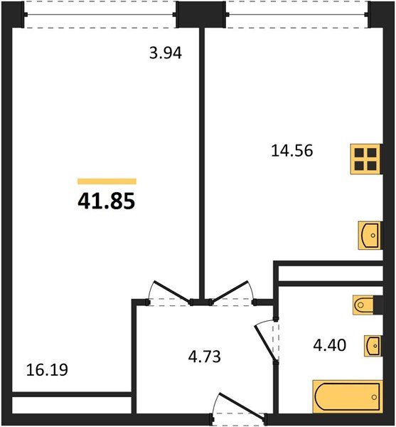 Фото №1: 1-комнатная квартира 42&nbsp;м², 13/24&nbsp;эт. - Краснодар, Центральный внутригородской округ, мкр. Черёмушки