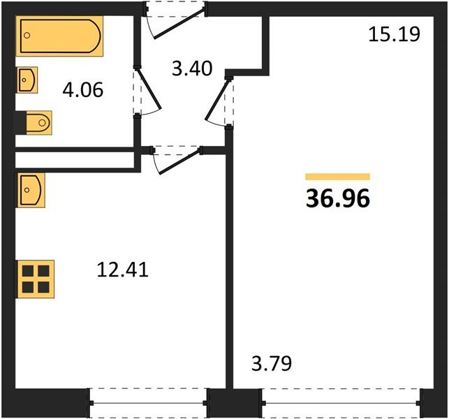 Фото №1: 1-комнатная квартира 37&nbsp;м², 14/24&nbsp;эт. - Краснодар, Центральный внутригородской округ, мкр. Черёмушки