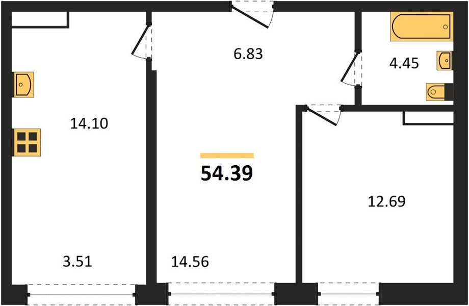 Фото №1: 2-комнатная квартира 54&nbsp;м², 16/24&nbsp;эт. - Краснодар, Центральный внутригородской округ, мкр. Черёмушки