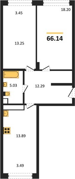 Фото №1: 2-комнатная квартира 66&nbsp;м², 3/24&nbsp;эт. - Краснодар, Центральный внутригородской округ, мкр. Черёмушки