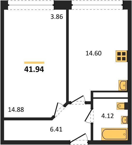 Фото №1: 1-комнатная квартира 42&nbsp;м², 8/24&nbsp;эт. - Краснодар, Центральный внутригородской округ, мкр. Черёмушки