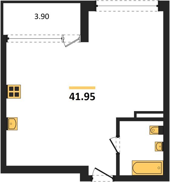 Фото №1: 1-комнатная квартира 41&nbsp;м², 13/24&nbsp;эт. - Краснодар, Центральный внутригородской округ, мкр. Черёмушки