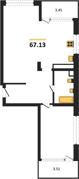 Фото №1: 2-комнатная квартира 67&nbsp;м², 7/24&nbsp;эт. - Краснодар, Центральный внутригородской округ, мкр. Черёмушки