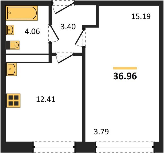 Фото №1: 1-комнатная квартира 37&nbsp;м², 11/24&nbsp;эт. - Краснодар, Центральный внутригородской округ, мкр. Черёмушки