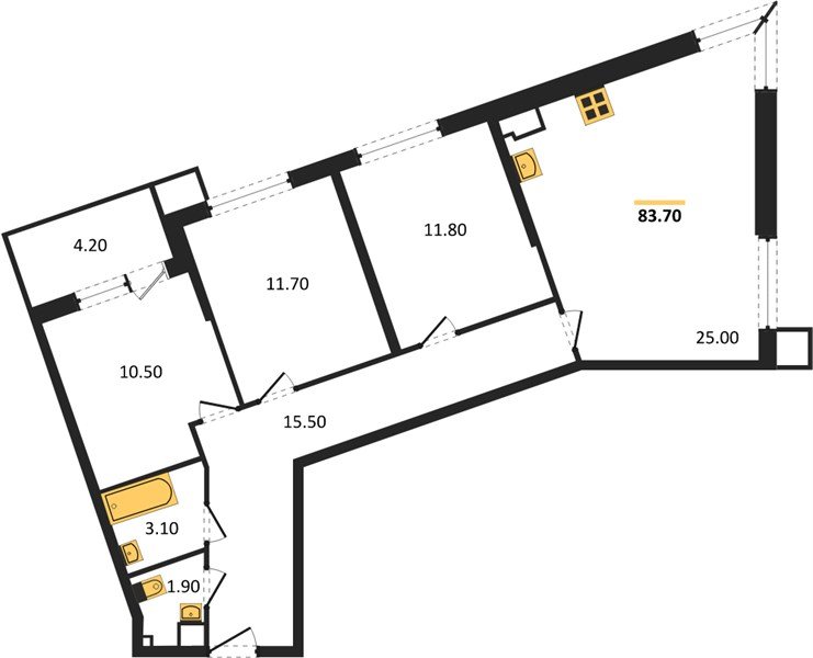 Фото №1: 3-комнатная квартира 83&nbsp;м², 4/18&nbsp;эт. - Краснодар, Прикубанский внутригородской округ, мкр. Парк Победы