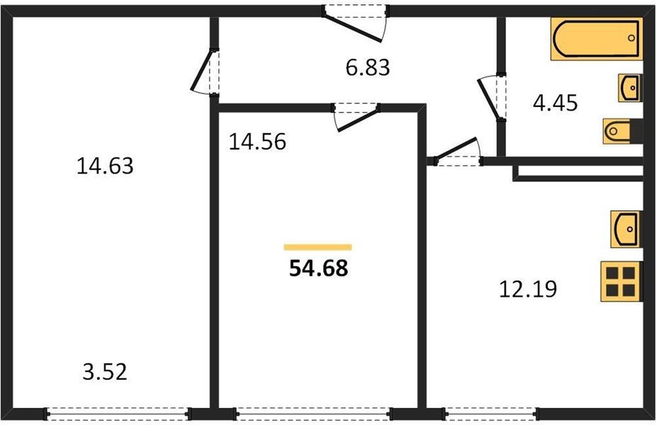 Фото №1: 2-комнатная квартира 54&nbsp;м², 17/24&nbsp;эт. - Краснодар, Центральный внутригородской округ, мкр. Черёмушки, ул. Обрывная, 132/1к4