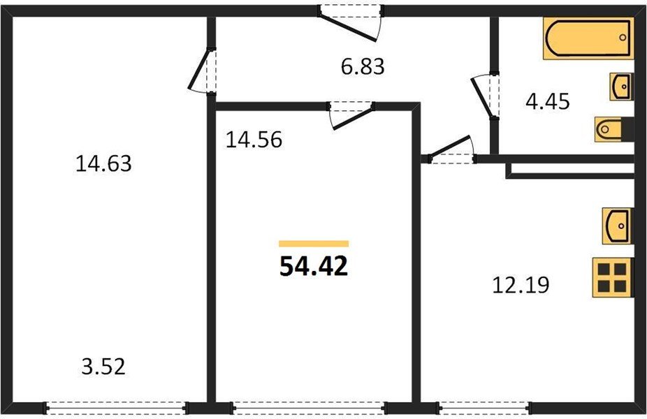 Фото №1: 2-комнатная квартира 55&nbsp;м², 21/24&nbsp;эт. - Краснодар, Центральный внутригородской округ, мкр. Черёмушки, ул. Обрывная, 132/1к4