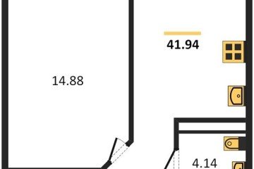 Фото №1: 1-комнатная квартира 42 м², 24/24 эт. - Краснодар, мкр. Черёмушки, ул. Обрывная, 132/1к4