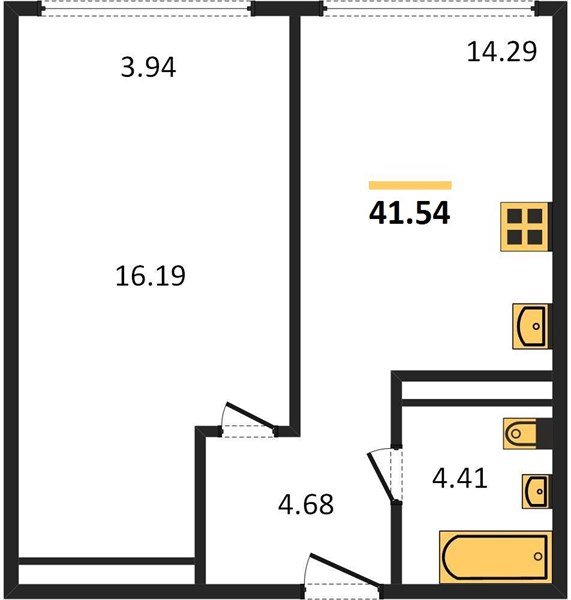 Фото №1: 1-комнатная квартира 42&nbsp;м², 23/24&nbsp;эт. - Краснодар, Центральный внутригородской округ, мкр. Черёмушки, ул. Обрывная, 132/1к4