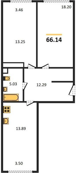 Фото №1: 2-комнатная квартира 67&nbsp;м², 14/24&nbsp;эт. - Краснодар, Центральный внутригородской округ, мкр. Черёмушки, ул. Обрывная, 132/1к4