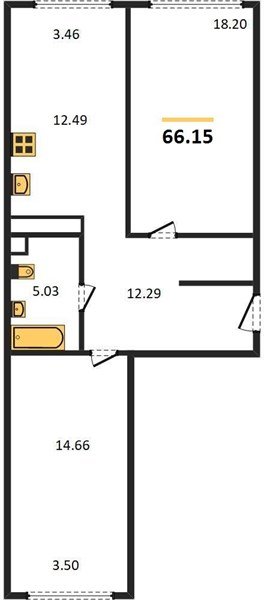 Фото №1: 2-комнатная квартира 67&nbsp;м², 11/24&nbsp;эт. - Краснодар, Центральный внутригородской округ, мкр. Черёмушки, ул. Обрывная, 132/1к4