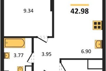 Фото №1: 1-комнатная квартира 44 м², 8/18 эт. - Краснодар, мкр. жилой квартал Патрики,