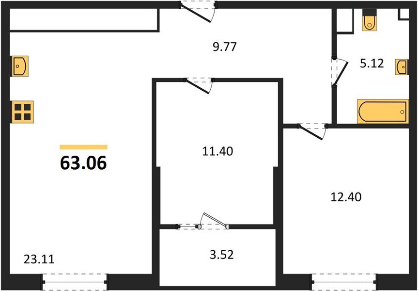 Фото №1: 2-комнатная квартира 65&nbsp;м², 2/18&nbsp;эт. - Краснодар, Карасунский внутригородской округ, Хлопчато-бумажный Комбинат, мкр. жилой квартал Патрики