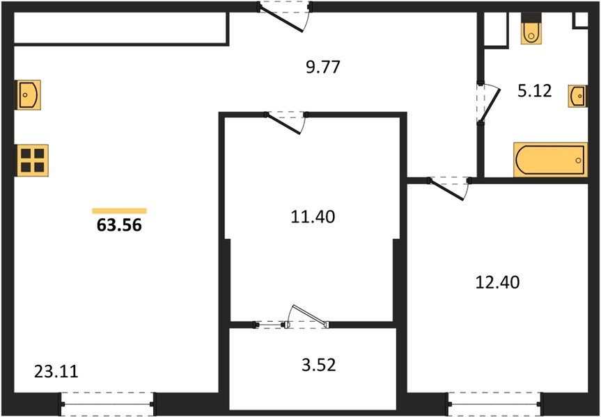 Фото №1: 2-комнатная квартира 65&nbsp;м², 6/18&nbsp;эт. - Краснодар, Карасунский внутригородской округ, Хлопчато-бумажный Комбинат, мкр. жилой квартал Патрики