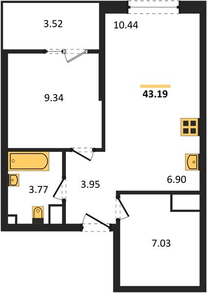 Фото №1: 1-комнатная квартира 45&nbsp;м², 16/18&nbsp;эт. - Краснодар, Карасунский внутригородской округ, Хлопчато-бумажный Комбинат, мкр. жилой квартал Патрики