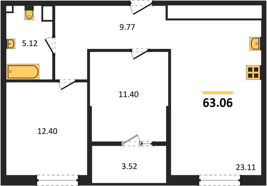 Фото №1: 2-комнатная квартира 65&nbsp;м², 13/18&nbsp;эт. - Краснодар, Карасунский внутригородской округ, Хлопчато-бумажный Комбинат, мкр. жилой квартал Патрики