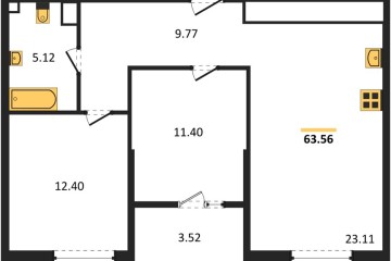 Фото №1: 2-комнатная квартира 65 м², 15/18 эт. - Краснодар, мкр. жилой квартал Патрики,