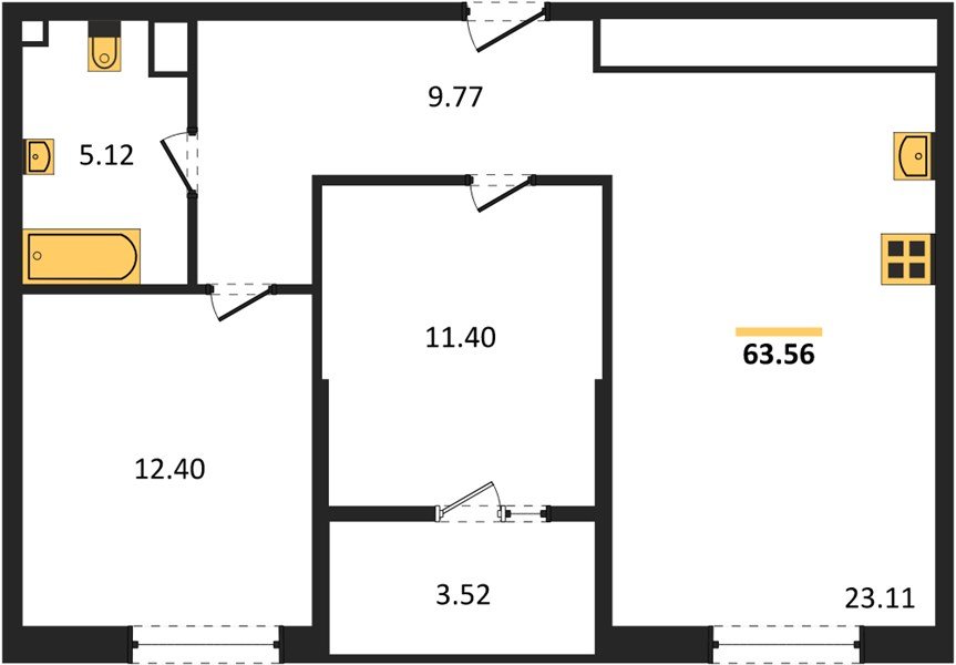 Фото №1: 2-комнатная квартира 65&nbsp;м², 15/18&nbsp;эт. - Краснодар, Карасунский внутригородской округ, Хлопчато-бумажный Комбинат, мкр. жилой квартал Патрики