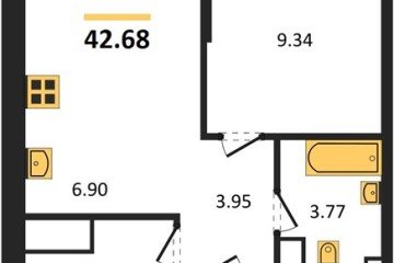 Фото №1: 1-комнатная квартира 44 м², 12/18 эт. - Краснодар, мкр. жилой квартал Патрики,