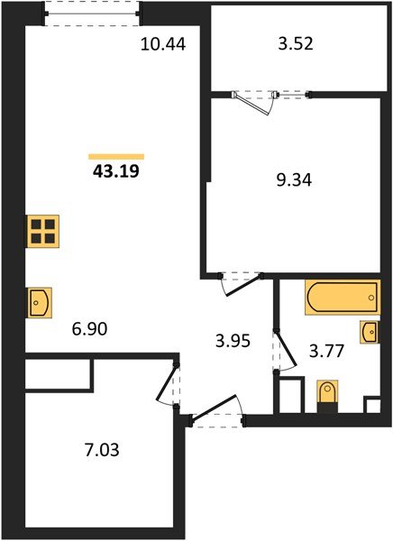 Фото №1: 1-комнатная квартира 44&nbsp;м², 15/18&nbsp;эт. - Краснодар, Карасунский внутригородской округ, Хлопчато-бумажный Комбинат, мкр. жилой квартал Патрики