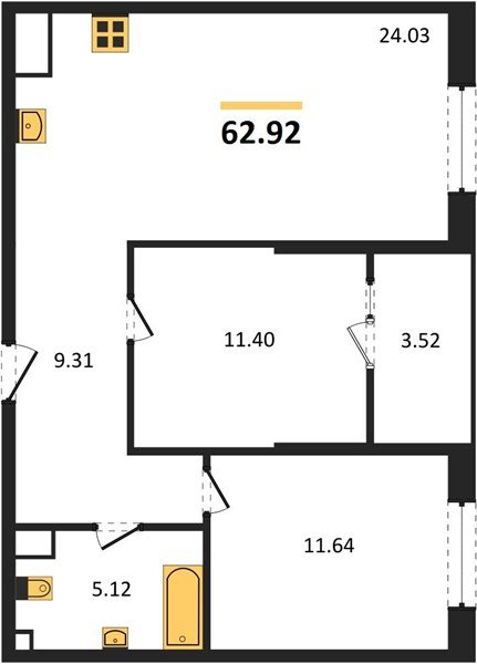 Фото №1: 2-комнатная квартира 65&nbsp;м², 12/18&nbsp;эт. - Краснодар, Карасунский внутригородской округ, Хлопчато-бумажный Комбинат, мкр. жилой квартал Патрики