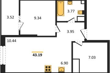 Фото №1: 1-комнатная квартира 45 м², 2/18 эт. - Краснодар, мкр. жилой квартал Патрики,