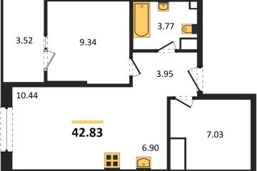 Фото №1: 1-комнатная квартира 44 м², 11/18 эт. - Краснодар, мкр. жилой квартал Патрики,