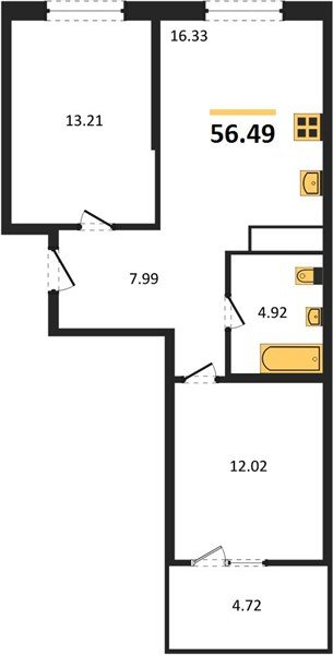 Фото №1: 2-комнатная квартира 59&nbsp;м², 3/18&nbsp;эт. - Краснодар, Карасунский внутригородской округ, Хлопчато-бумажный Комбинат, мкр. жилой квартал Патрики