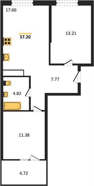 Фото №1: 2-комнатная квартира 59&nbsp;м², 3/18&nbsp;эт. - Краснодар, Карасунский внутригородской округ, Хлопчато-бумажный Комбинат, мкр. жилой квартал Патрики
