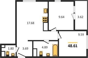 Фото №1: 2-комнатная квартира 51 м², 2/18 эт. - Краснодар, мкр. жилой квартал Патрики,