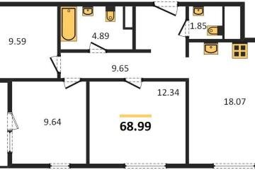 Фото №1: 3-комнатная квартира 68 м², 14/18 эт. - Краснодар, мкр. жилой квартал Патрики,