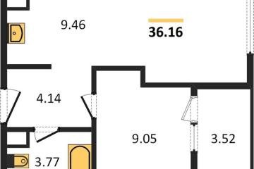 Фото №1: 1-комнатная квартира 37 м², 9/18 эт. - Краснодар, мкр. жилой квартал Патрики,