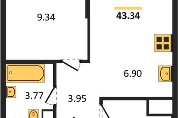 Фото №1: 1-комнатная квартира 44&nbsp;м², 7/18&nbsp;эт. - Краснодар, мкр. жилой квартал Патрики, 