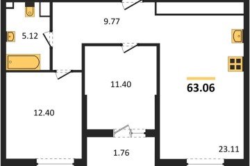 Фото №1: 2-комнатная квартира 64 м², 6/18 эт. - Краснодар, мкр. жилой квартал Патрики,
