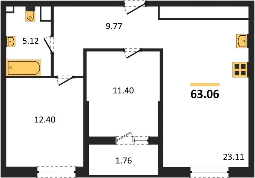 Фото №1: 2-комнатная квартира 64&nbsp;м², 6/18&nbsp;эт. - Краснодар, Карасунский внутригородской округ, Хлопчато-бумажный Комбинат, мкр. жилой квартал Патрики