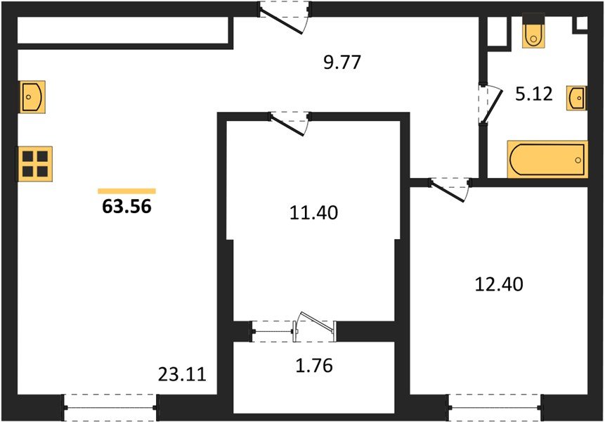 Фото №1: 2-комнатная квартира 64&nbsp;м², 4/18&nbsp;эт. - Краснодар, Карасунский внутригородской округ, Хлопчато-бумажный Комбинат, мкр. жилой квартал Патрики