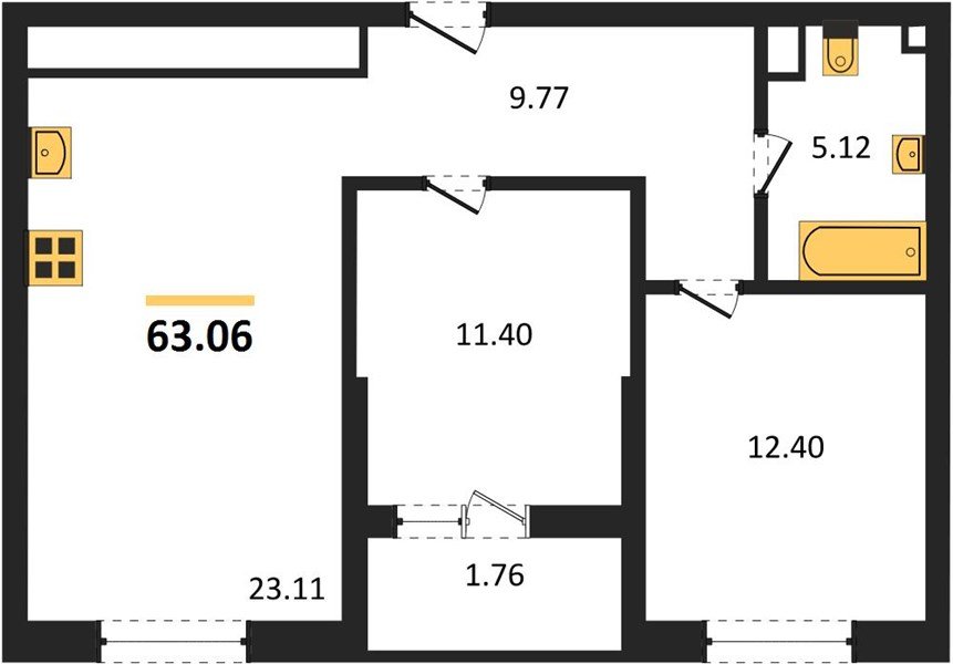 Фото №1: 2-комнатная квартира 64&nbsp;м², 6/18&nbsp;эт. - Краснодар, Карасунский внутригородской округ, Хлопчато-бумажный Комбинат, мкр. жилой квартал Патрики