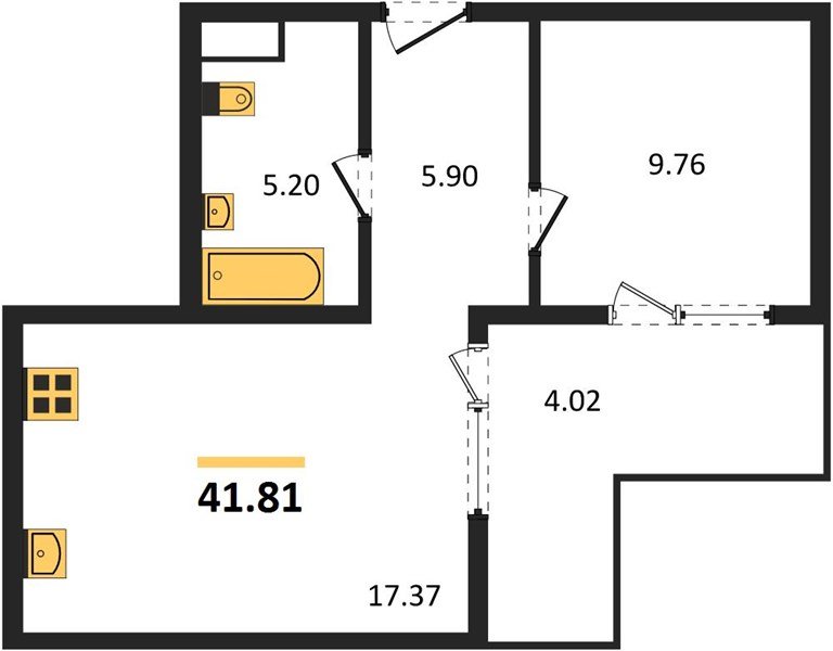 Фото №1: 1-комнатная квартира 45&nbsp;м², 3/18&nbsp;эт. - Краснодар, Карасунский внутригородской округ, Хлопчато-бумажный Комбинат, мкр. жилой квартал Патрики