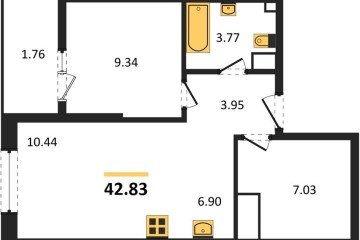 Фото №1: 1-комнатная квартира 44 м², 3/18 эт. - Краснодар, мкр. жилой квартал Патрики,