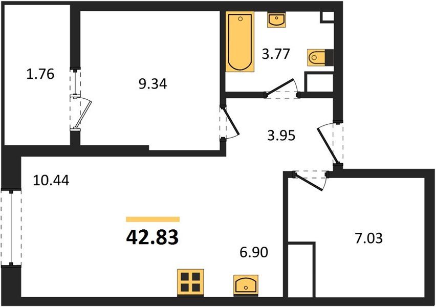Фото №1: 1-комнатная квартира 44&nbsp;м², 3/18&nbsp;эт. - Краснодар, Карасунский внутригородской округ, Хлопчато-бумажный Комбинат, мкр. жилой квартал Патрики