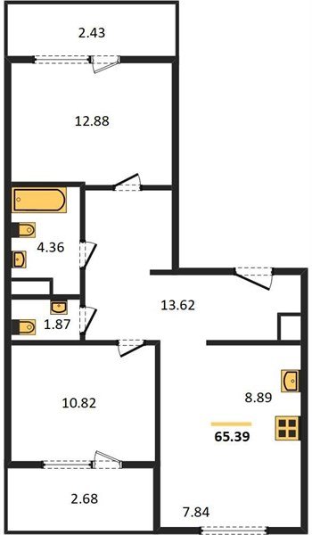 Фото №1: 2-комнатная квартира 70&nbsp;м², 2/16&nbsp;эт. - Краснодар, Карасунский внутригородской округ, Хлопчато-бумажный Комбинат, мкр. жилой квартал Патрики