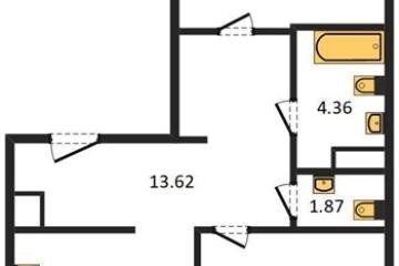 Фото №1: 2-комнатная квартира 70 м², 4/16 эт. - Краснодар, мкр. жилой квартал Патрики,
